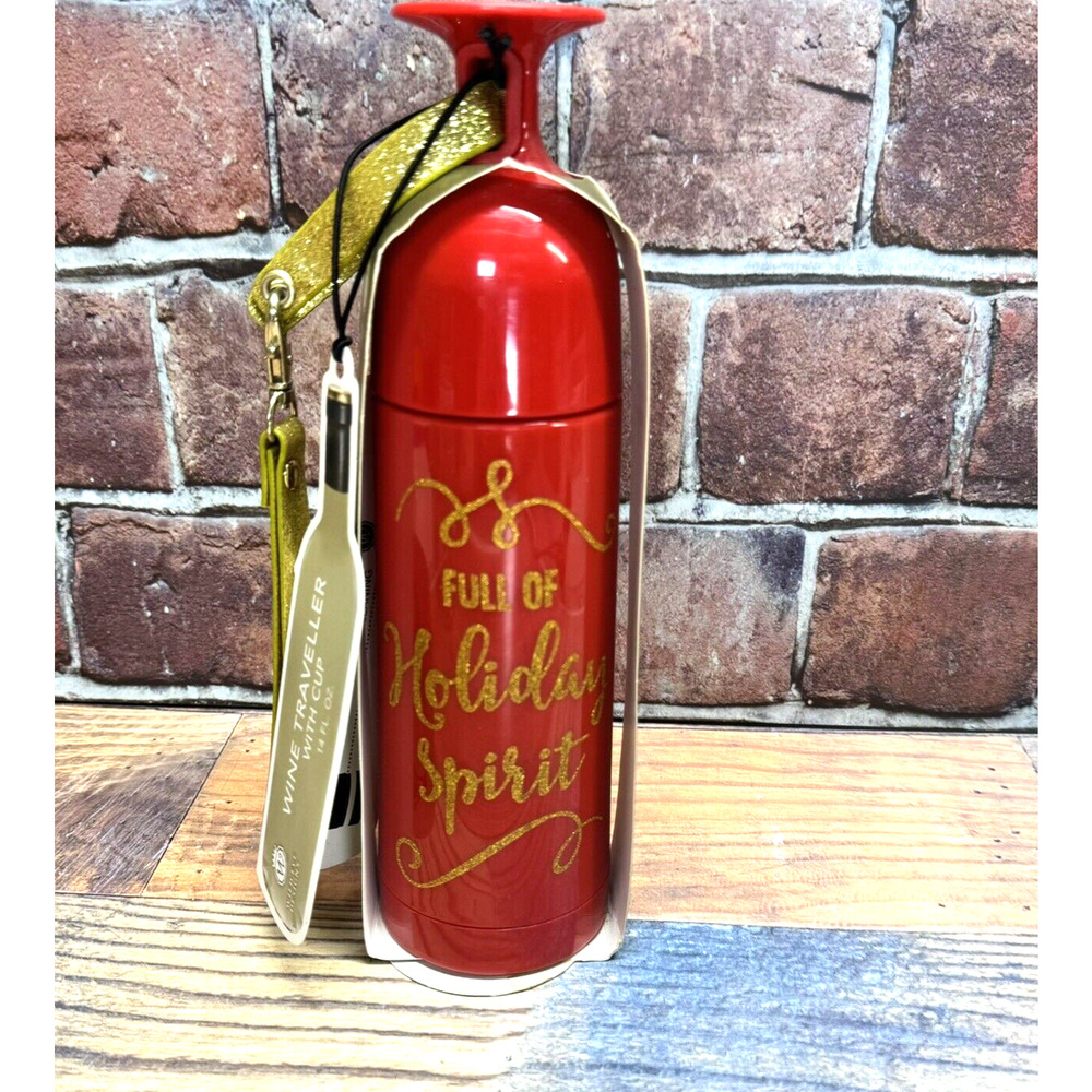 Wild Eye Designs‎ Christmas Holiday Wine Traveler With Cup 14 FL Oz. Bottle